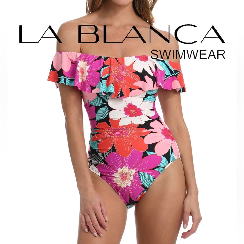 *BRAND NEW* LA BLANCA Floral One-Piece Swimwear Sz 6